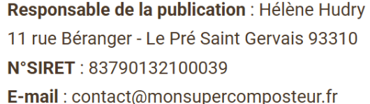 Mentions légales Mon Super Composteur